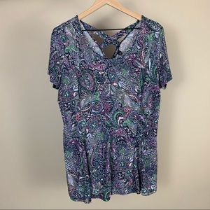 Roz & Ali Paisley Top Criss Cross Back XL